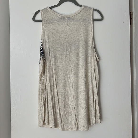 Tropical tank top with sparkly detail grayish-white - Picture 2 of 2